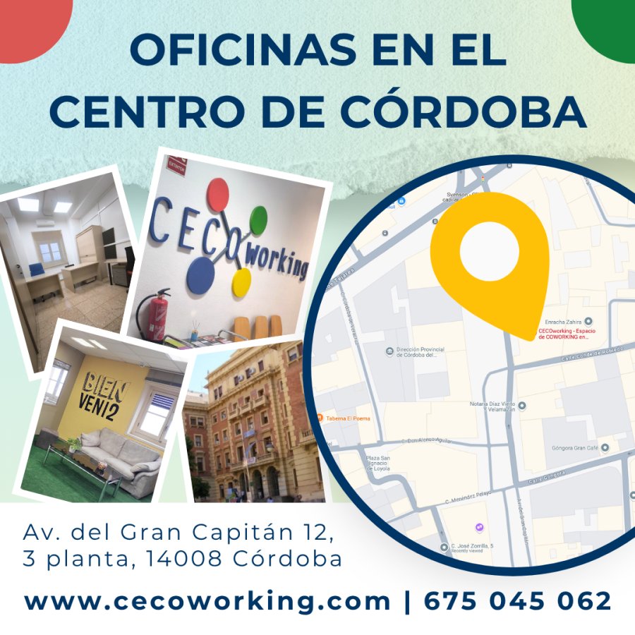 Alquiler de oficinas y espacios de trabajo en el centro de Córdoba